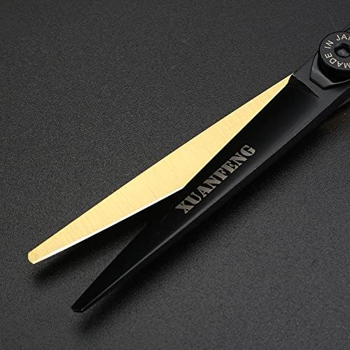XUANFENG 6-инчов златни професионални ножици за подстригване от стомана 9cr18 са подходящи за фризьори салони, мъже, жени, деца и възрастни (2 бр.) (2 бр.)