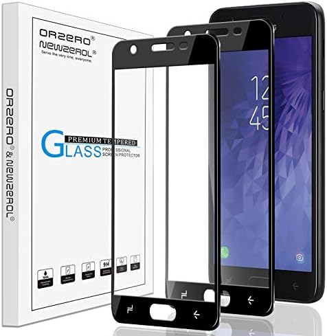Orzero (2 опаковки) за Samsung Galaxy J3 (версия 2018) J337A (AT & T) Защитно фолио за екран от закалено стъкло с дугообразными ръбове 2.5 D, твърдост 9, защита от надраскване, без мехурчета, с пълно покриване (с доживотна