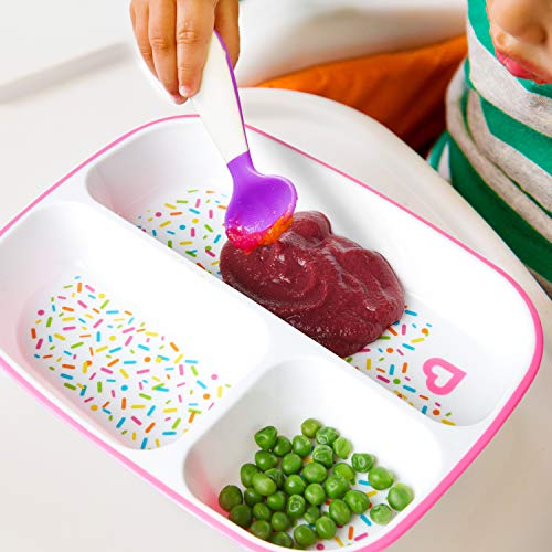Комплект аксесоари за хранене на бебета Munchkin® Splash™, Състоящ се от Разделяне на чиния, Купа и Отворена чаша, Розова посыпку.