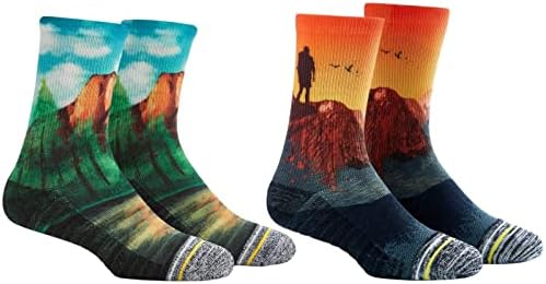 APRIME 2-Pack Мъжки И Дамски Чорапи-възглавници За Походного екипажа Национален Парк Йосемити Сион Размер M