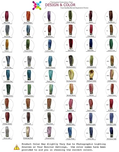 Конци за бродерия на кръстат бод Вълшебен цвят, различни на цвят, Опаковане на мулине за бродиране, 8,7 Ярд, Есенни листа, Опаковки от 12 чилета