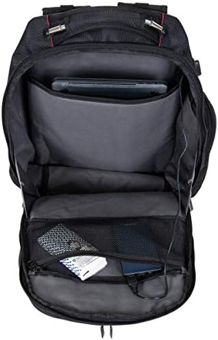 Пътна чанта за лаптоп Kenneth Cole REACTION ProTec, Черно с Червено, Раница 17 инча