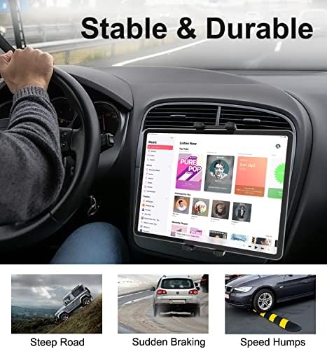 Aozcu CD Слот за автомобилния таблет, Универсален Държач за CD-плеър, таблет и мобилен телефон с повратна клип на 360 градуса за iPad Pro 12,9 11 10,5 Mini Air, Samsung Galaxy Tabs, iPhone и Други см