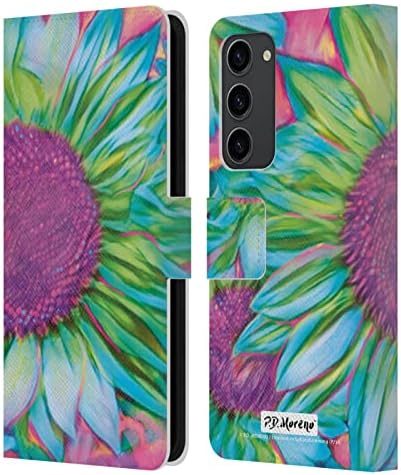 Дизайн на своята практика за главата Официално Лицензиран P. D. Moreno Sunflower Разнообразни Дизайнерски Кожен Калъф-за Награда Портфейл Калъф е Съвместим с Samsung Galaxy S23 + 5G