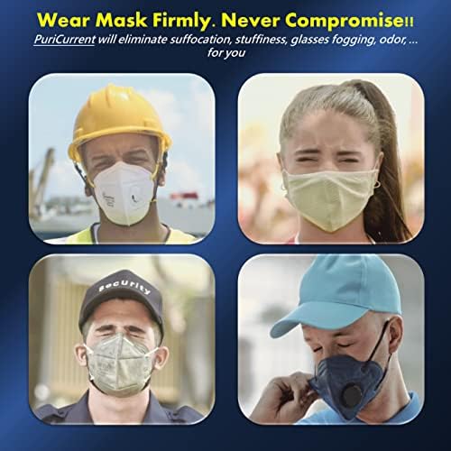 JK2L PuriCurrent Smart Electric Mask Фен Черен комплект с бяла маска ЛЕСНО да диша и е удобен ЗА УПОТРЕБА. Сложете си маска и да получите Повече Проветриваемого и пречистен Пресен въздух. Няма допълнителни аксесоари