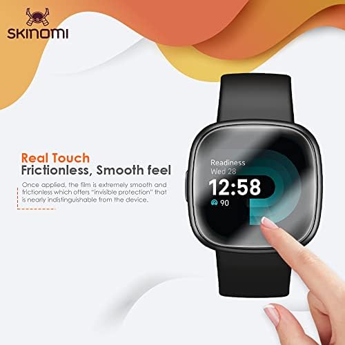 Защитно фолио Skinomi, съвместима с Fitbit Versa 4 (6 опаковки), Прозрачен филм TechSkin TPU Anti-Bubble HD