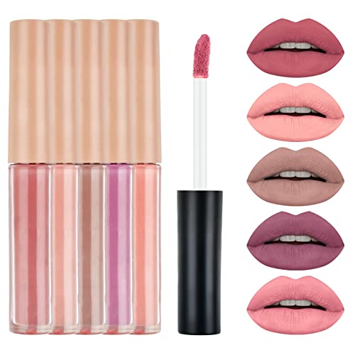 Червило Beauty 25ml Rose Lipstick Лесен Устойчив набор За придаване на блясък устните Long Candy Lip Plumper (A, Един размер)