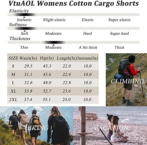 Дамски къси панталони-Карго VtuAOL С Еластична Талия, Удобни Памучни Шорти Свободно Намаляване на