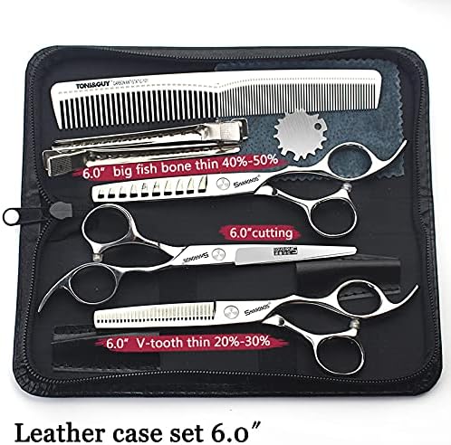 Фризьорски ножици за коса, професионални ножици за подстригване Axemoore/Комплект ножици - 6 инча, специално изработени от японска неръждаема стомана (6 инча - 3 бр.-A)