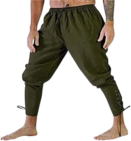 Мъжки Пиратски Панталони с Граница на Щиколотку, Ежедневни Панталони за мъже, Панталони Viking Navigator, Свободни Панталони С Еластична Талия