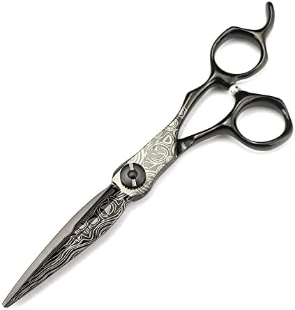 Ножица за подстригване на коса, 6-инчов професионален престижна черни дамасские ножици за коса, фризьорски инструменти за рязане, филировочные ножици, фризьорски ножици (Цвят: ножици за рязане)