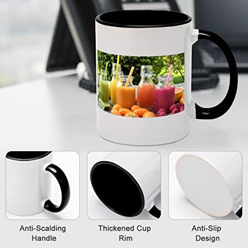 Aningerg Цветен Модел От Плодов Сок Керамични Кафеена Чаша Творчески Плодове Подарък дизайнерска чаша за чай, 11 грама