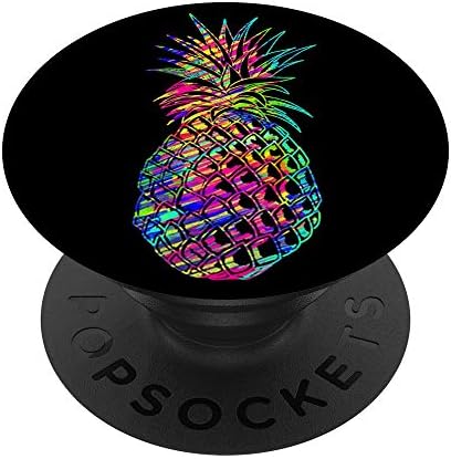 Ананас Екзотичен Тропически Плод Цвят модел Black Rainbow PopSockets PopGrip: Замяна дръжка за телефони и таблети