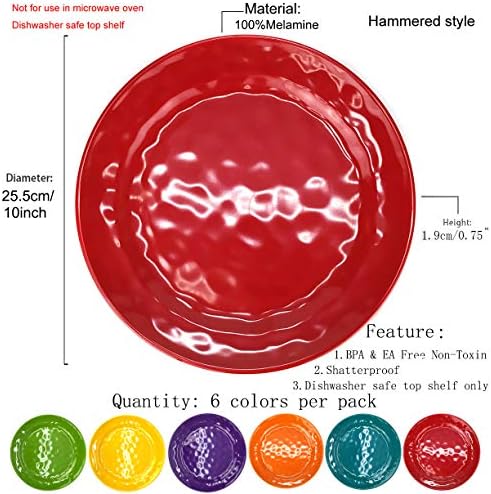Набор от меламиновых чинии KX-ФАЯНС -10 см 6 броя, Както и плочи от меламин за ежедневна употреба, които са устойчиви на сух и лек, с пъстри
