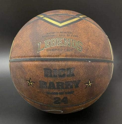 Рик Бари ПОДПИСА ДОГОВОР С HOF Легенди на Баскетбол + INSC Warriors PSA /DNA С АВТОГРАФ - Баскетболни топки с автограф