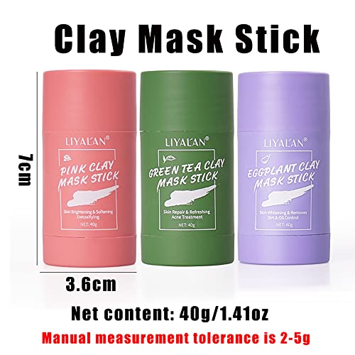 LIYALAN 2 Опаковки Маска-Стик от Зелен Чай За Дълбоко Почистване на кожата От черните точки, Осветляющая Маска За Лице, Пречиства Порите