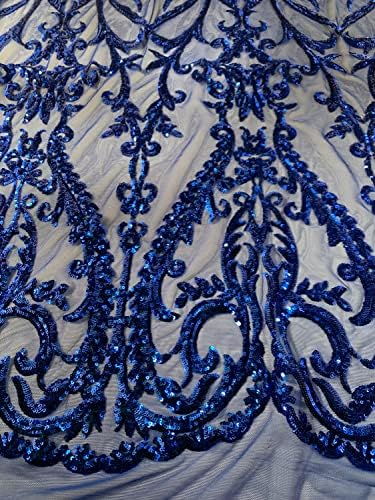 Пайети Esmeralda Royal Blue върху вкара завързана кърпа by The Yard - 10102