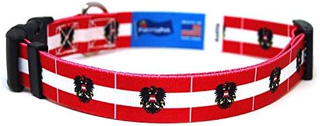Нашийник за кучета Австрия | Флаг Австрия | Быстросъемная обтегач | Произведено в Ню Джърси, САЩ | за Големи кучета