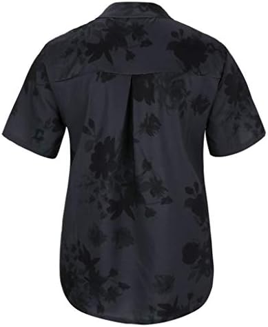 DGQPLPD Дамски Блузи с къс ръкав, Приталенные Блузи, Модни Тениски С Флорални Принтом, Ежедневни Тениски, Блузи