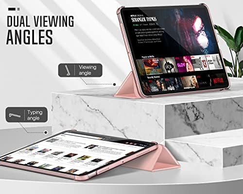 Калъф MoKo за iPad Air 5-то поколение 2022/iPad Air 4-то поколение 2020 10,9 см, Трехстворчатая поставка с твърд заден панел за КОМПЮТРИ, поддръжка на Touch ID, Зареждане на iPad 2nd Молив, Автоматично включване/изключване,