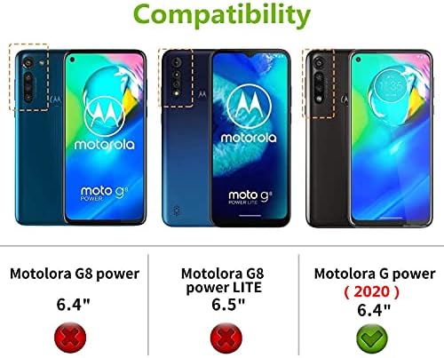 iCoverCase за Motorola G Power 2020 Чанта-портфейл с отделения за карти, Поставка-държач [RFID Lock], Поставка от изкуствена кожа с релефни, Magnetic устойчив на удари калъф с каишка на китката (Мандала Лилав цвят)