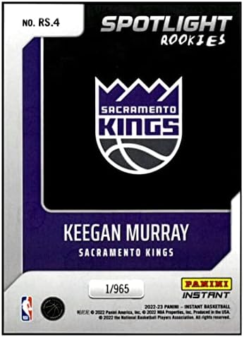 КИГАН МЪРИ RC 2022-23 Начинаещи Панини Instant Spotlight /965 # 4 Kings NM +-MT + Баскетбол НБА