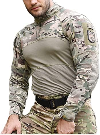 Тактическа Риза HARGLESMAN Еърсофт Combat Military BDU Товарни Армейските Работни Ризи с дълъг Ръкав с цип на 1/4 Инча