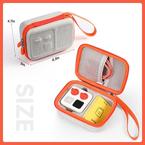 Пътен калъф, твърд калъф за подмяна на Yoto Mini, детска аудиокарта, една чанта-портфейл, предназначени за съхранение на плейъра, аудиокарт и аксесоари за момичета и момчета (сив-S)