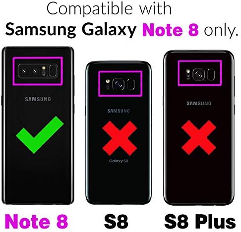 Asuwish е Съвместим с Samsung Galaxy Note 8 Калъф и Закалено Стъкло, Защитно покритие За екрана Слот за картодържателя Шкаф Флип Фолио Портфейла Калъфи за телефони Glaxay Note8 Не S8 Galaxy Gaxaly Лилаво