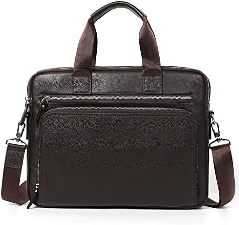 Мъжка кожена чанта-куфарче с голям капацитет LYSLDH с горния слой от телешка кожа, преносима чанта-месинджър през рамо, мъжка чанта (Цвят: D, размер: както е показано на фигурата)