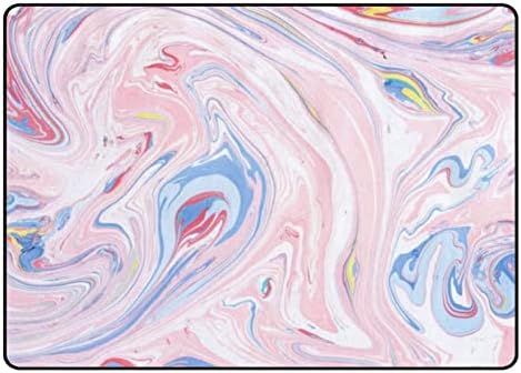 Ползающий Закрит Килим Игри Мат Пастелни Цветове Мрамор за Хола Спални Образователен Детски килим За Пода 60x39 инча