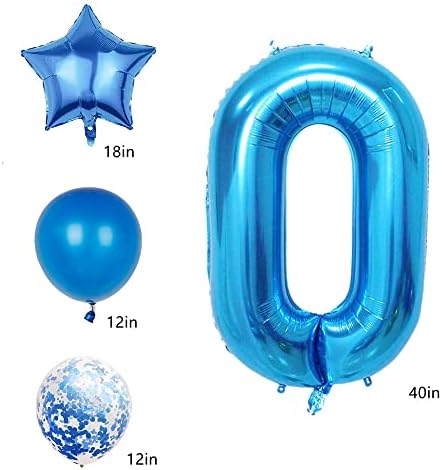 Украса на 75-ия ден от раждането, за да проверите за Партита, Син балон с номер 75, 40-Инчови Гигантски балони от mylar от фолио 75 за мъже и жени, Голям балон с гелиевыми стаи 75 за събития, посветени на 74-та годишнина