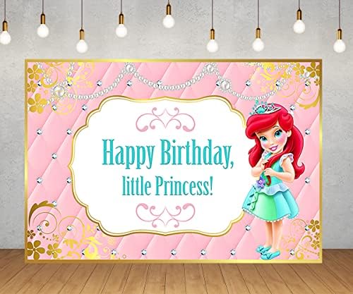 Малката Принцеса Фон за Украса на Парти по случай рождения Ден на Знамето на Принцеса Ариел за Детската Душа, Вечерни Аксесоари 5x3ft