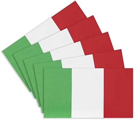 CANTENDO 5 бр. Стикер с Флага на Италия - Италиански Знамена, Отразяващи Автомобилни Винилови Стикери за стъкла, Водоустойчив Стикер на Бронята (2,5 х 4,5 инча)