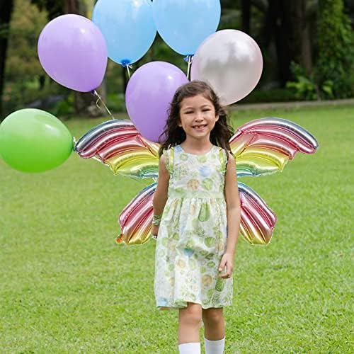 BoKin 5 бр. Големи Балони с Крила на пеперуда, 48-инчовите балони от Mylar, за Декорация Рожден Ден на Пеперуда, Приказна Украса за Рожден Ден, Страхотна Украса за парти, Реквизит за Снимки