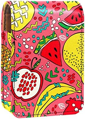 Калъф за Червило Summer Fruits с Огледало за Чанта, Преносим Калъф за Организация на Притежателя на