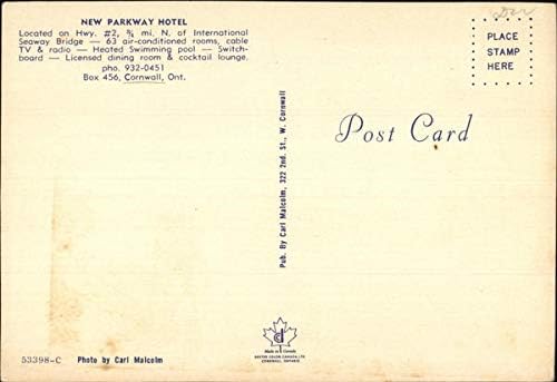 Хотел New Parkway Корнуол, Онтарио В Оригиналната винтажной пощенска картичка В Канада
